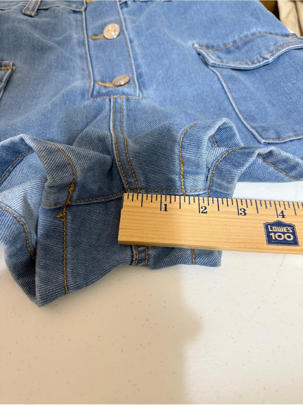 Strapless Denim Button Fitted Short Romper Size Small - Picture 5 of 9